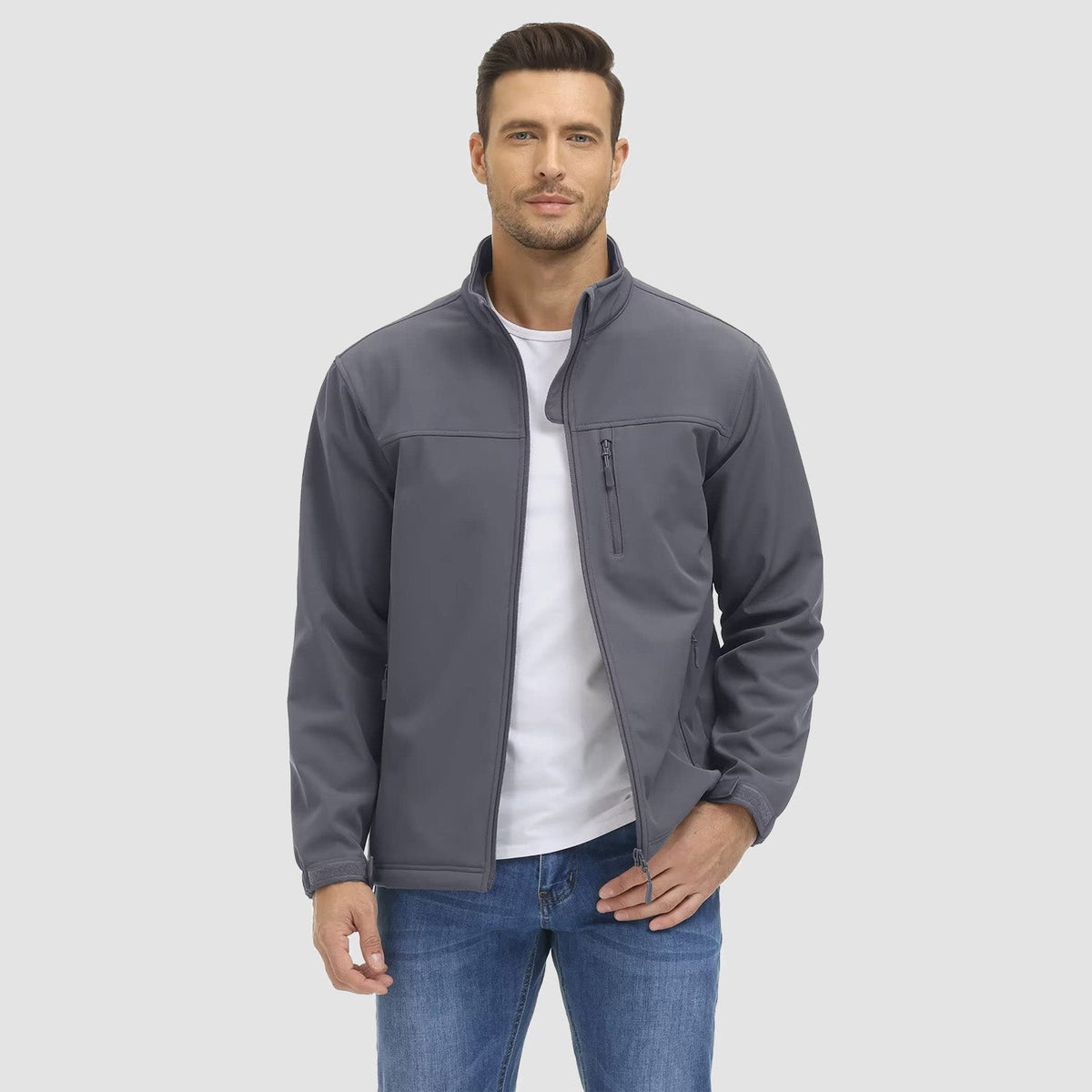 Softshell męski z podszewką z polaru - zdjęcie 2