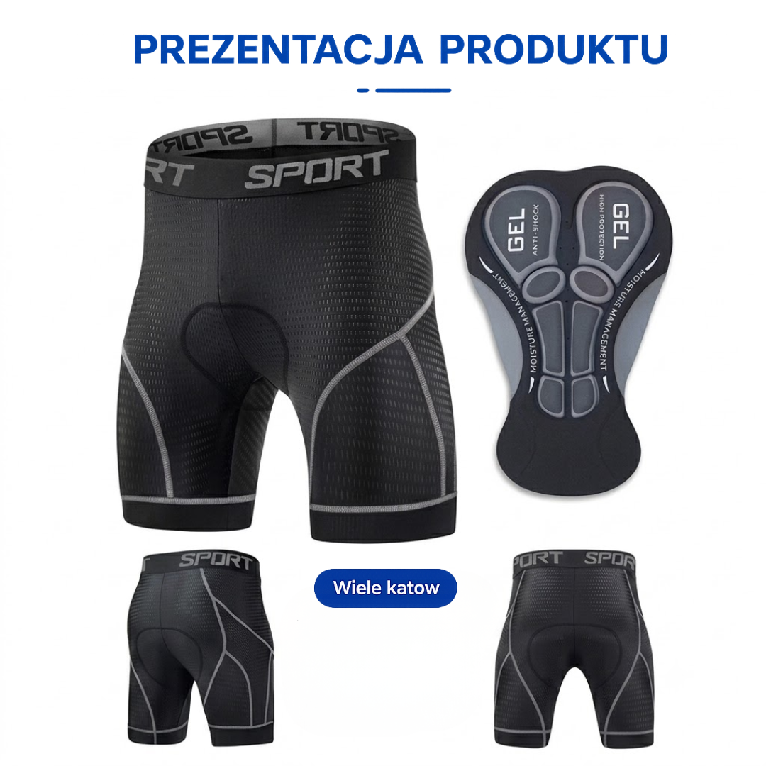 Spodenki rowerowe męskie z wkładką żelową 5D - szczegóły