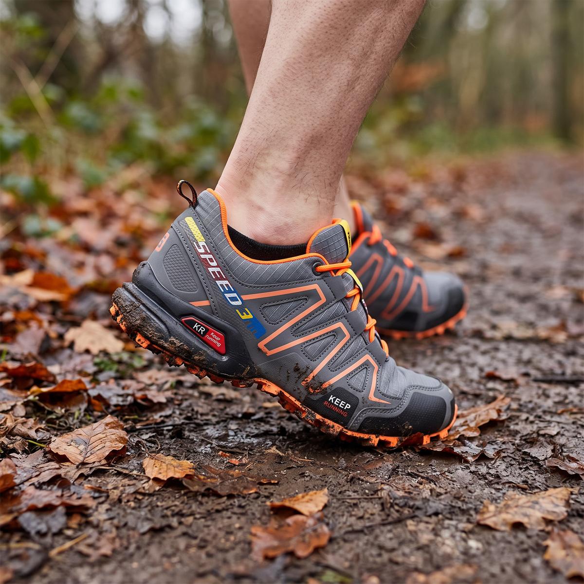 Buty trekkingowe męskie niskie – do biegania w terenie - gumowy bieżnik