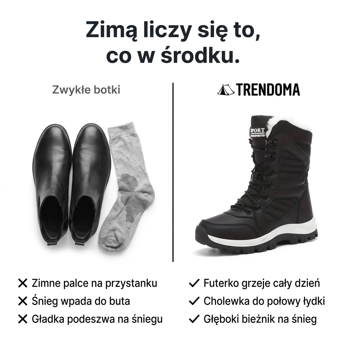 Śniegowce damskie z futerkiem kontra zwykłe botki