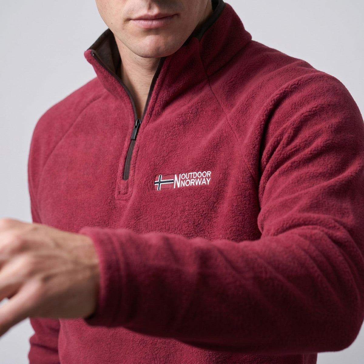 Polar męski half zip – bluza ze stójką - szybkoschnąca - odporna na mechacenie