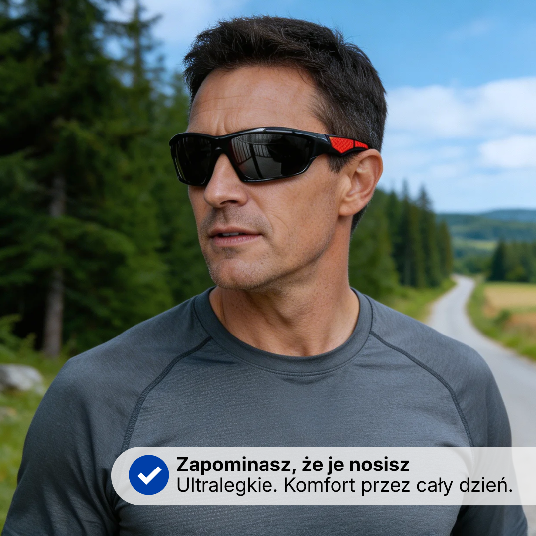 Okulary polaryzacyjne sportowe UV400 – soczewki HD – wędkarstwo i rower