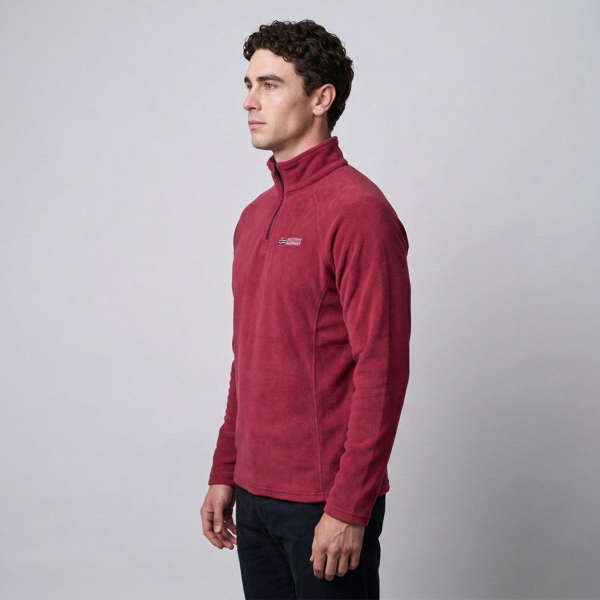 Polar męski half zip – bluza ze stójką - szybkoschnąca - odporna na mechacenie
