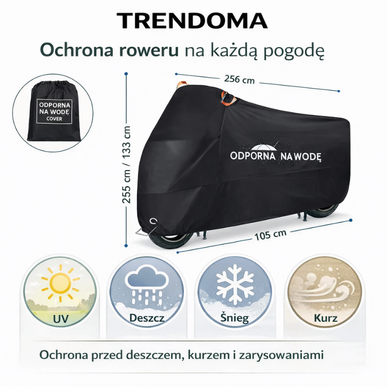 Pokrowiec na rower 3-warstwowy – ochrona przed warunkami atmosferycznymi