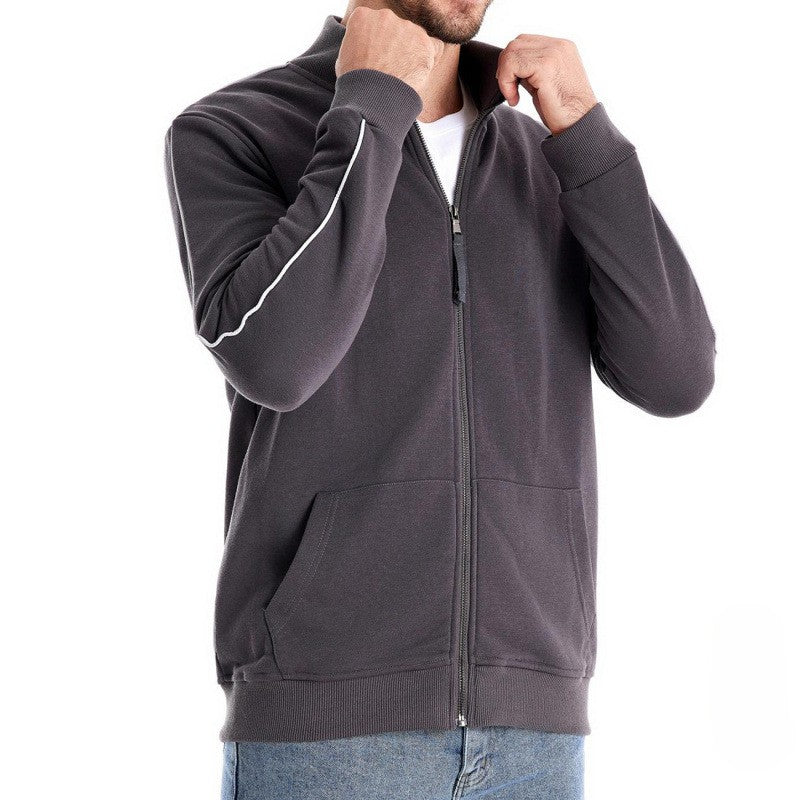 Ciepły sweter męski z kieszeniami | Model outdoorowy z półzamkiem