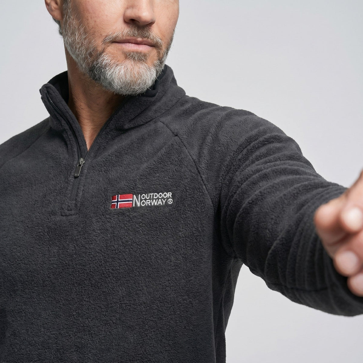 Polar męski half zip – bluza ze stójką - szybkoschnąca - odporna na mechacenie
