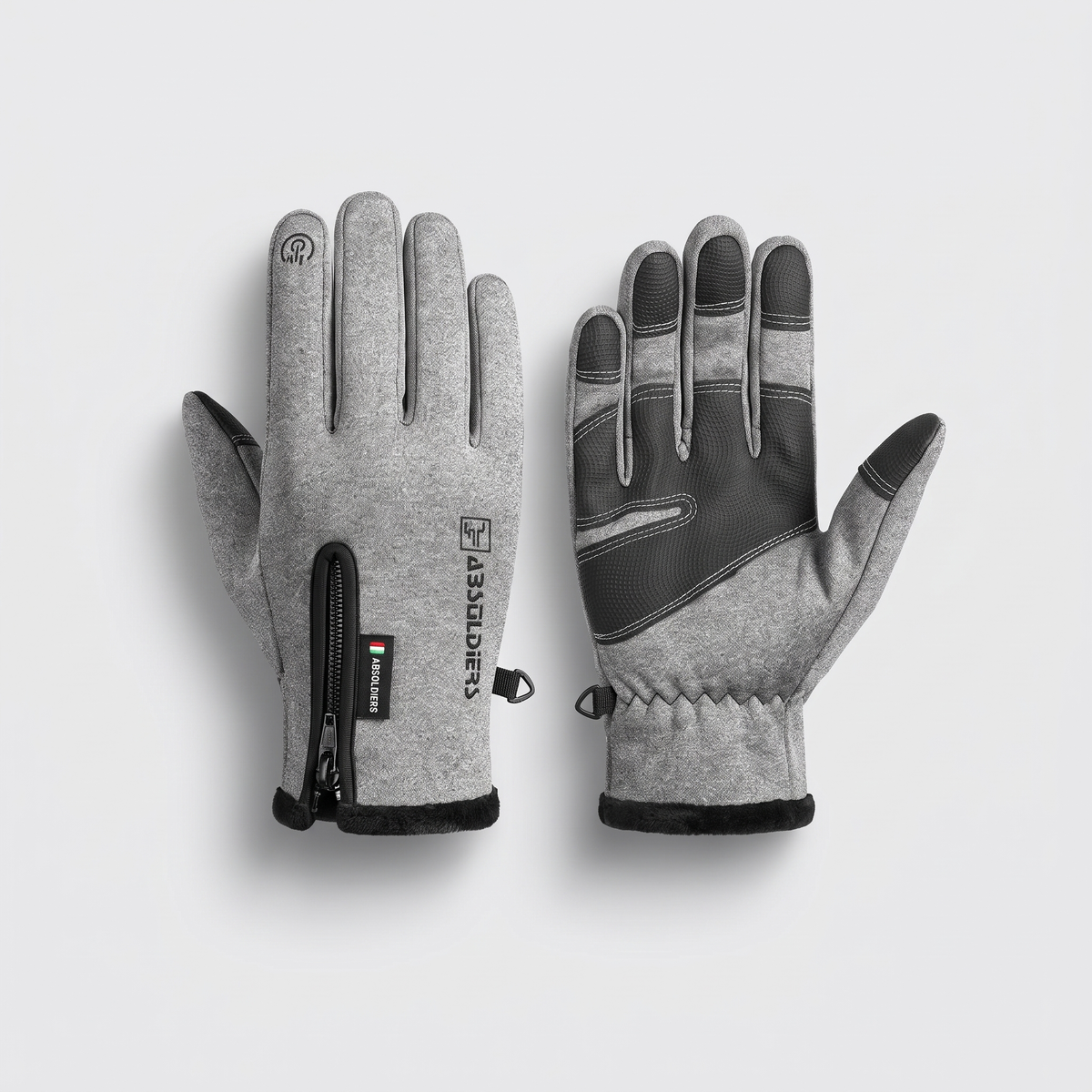 Rękawiczki zimowe dotykowe – softshell z polarem - unisex - odporne na wodę
