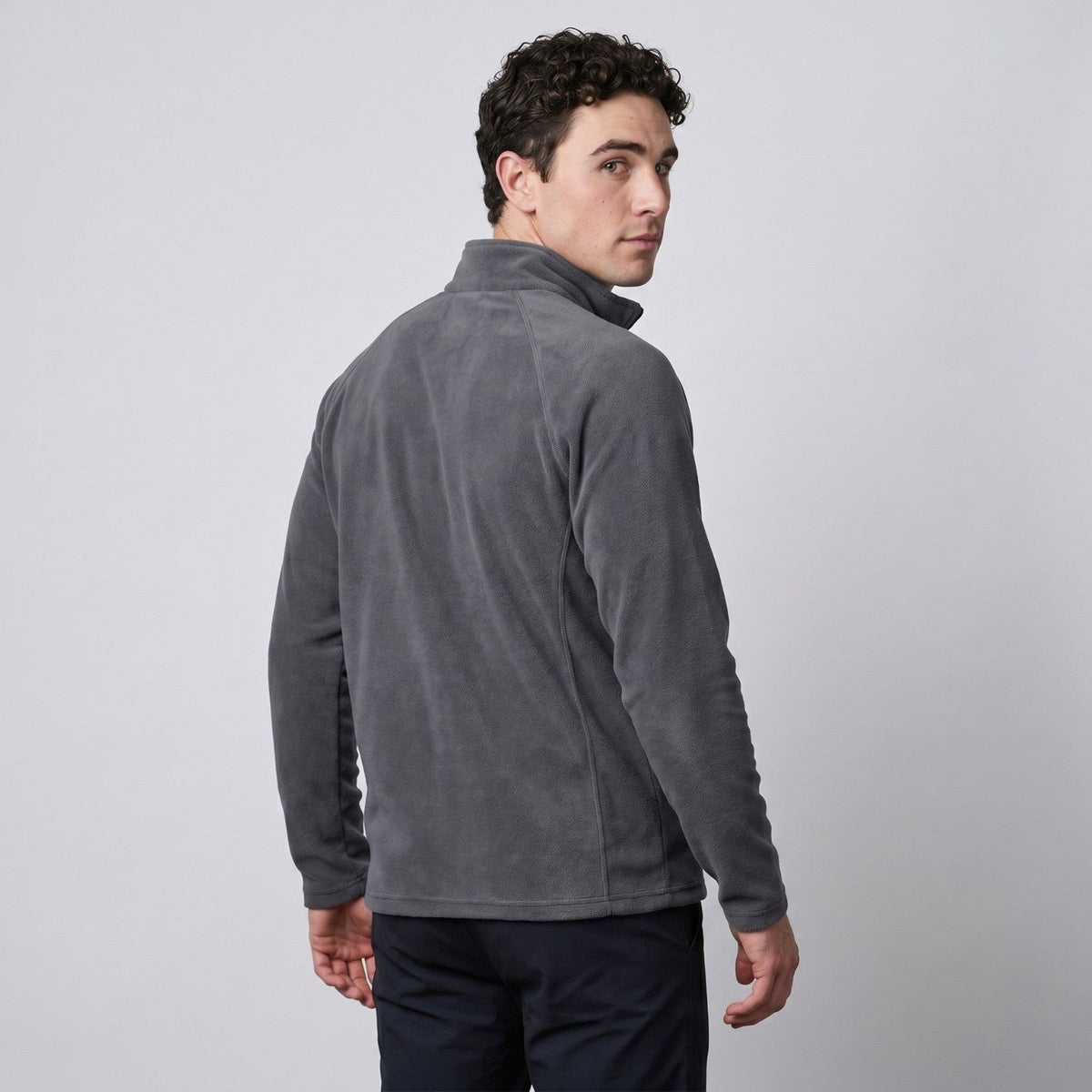 Polar męski half zip – bluza ze stójką - szybkoschnąca - odporna na mechacenie