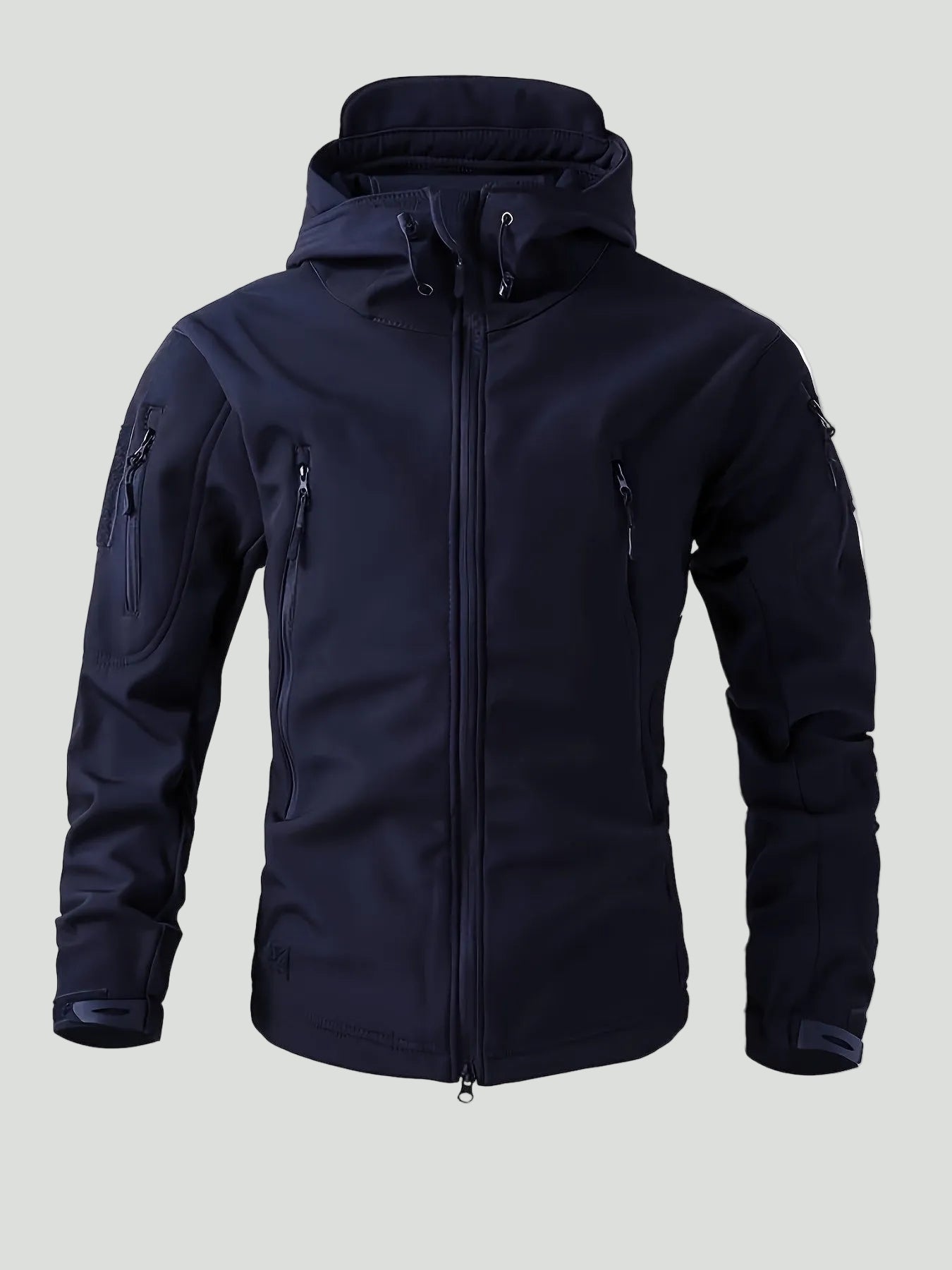 Męski zestaw z ociepleniem polarowym – kurtka z kapturem i spodnie do użytkowania outdoorowego