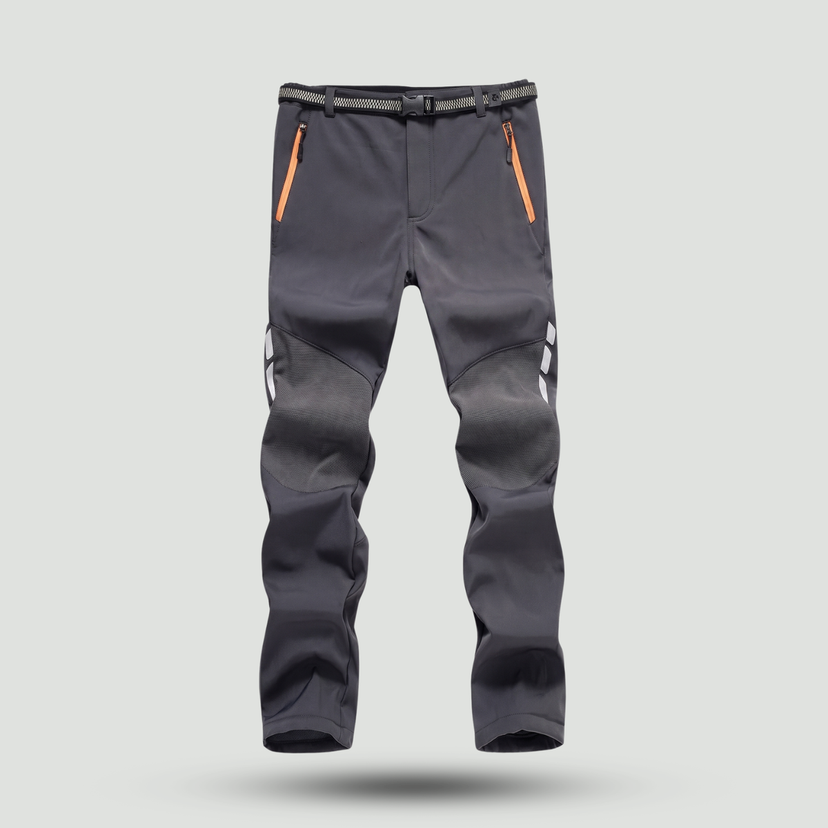 Spodnie trekkingowe męskie – softshell z polarem - wzmocnione kolana