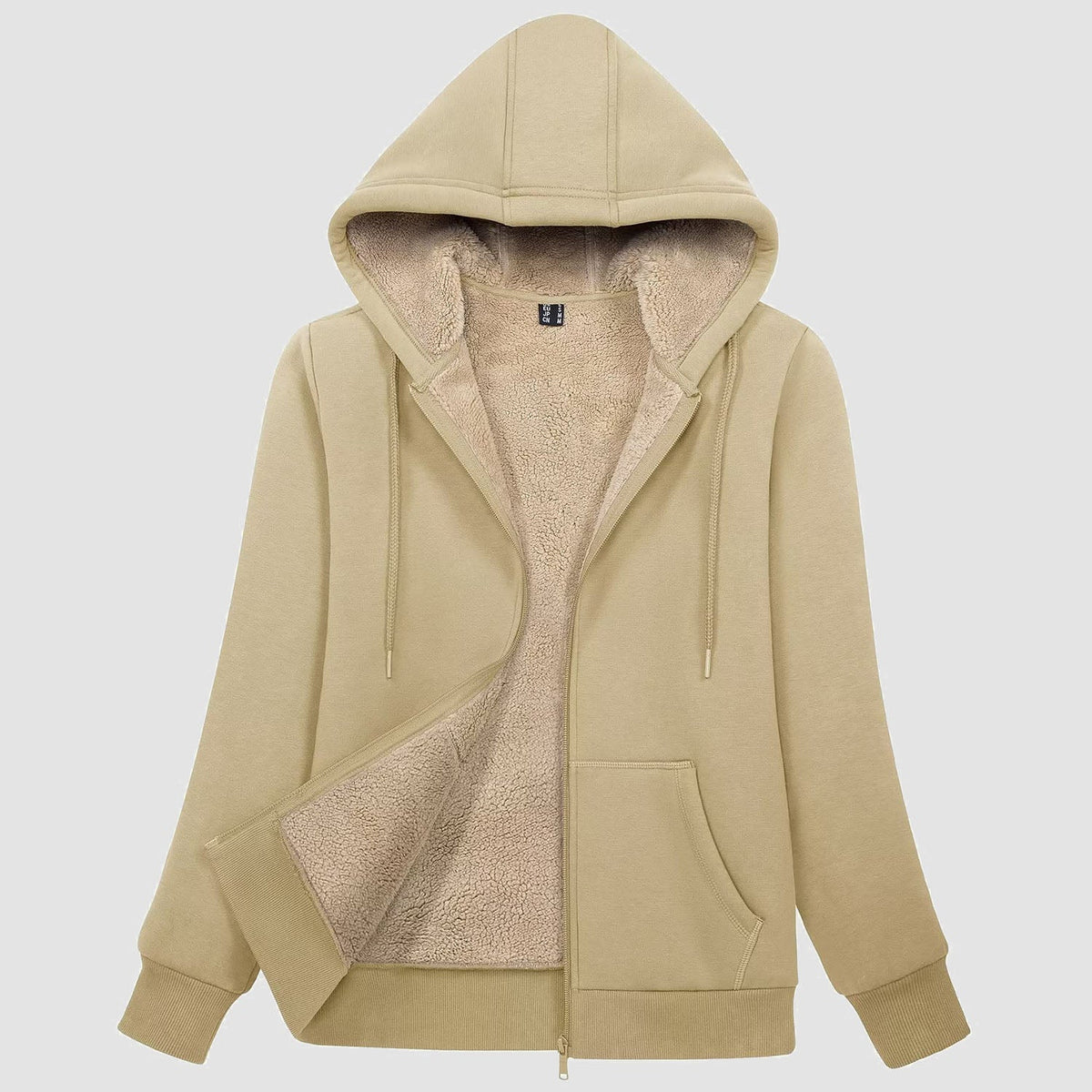 Bluza rozpinana damska na baranku - khaki