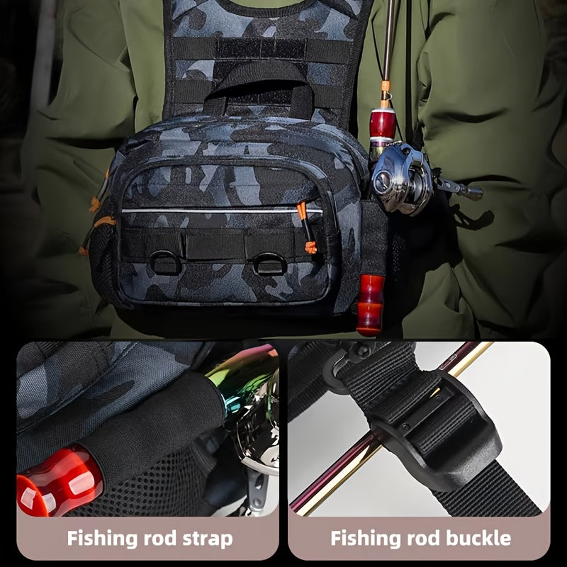 Męska torba piersiowa outdoorowa – kompaktowe przechowywanie na zamek