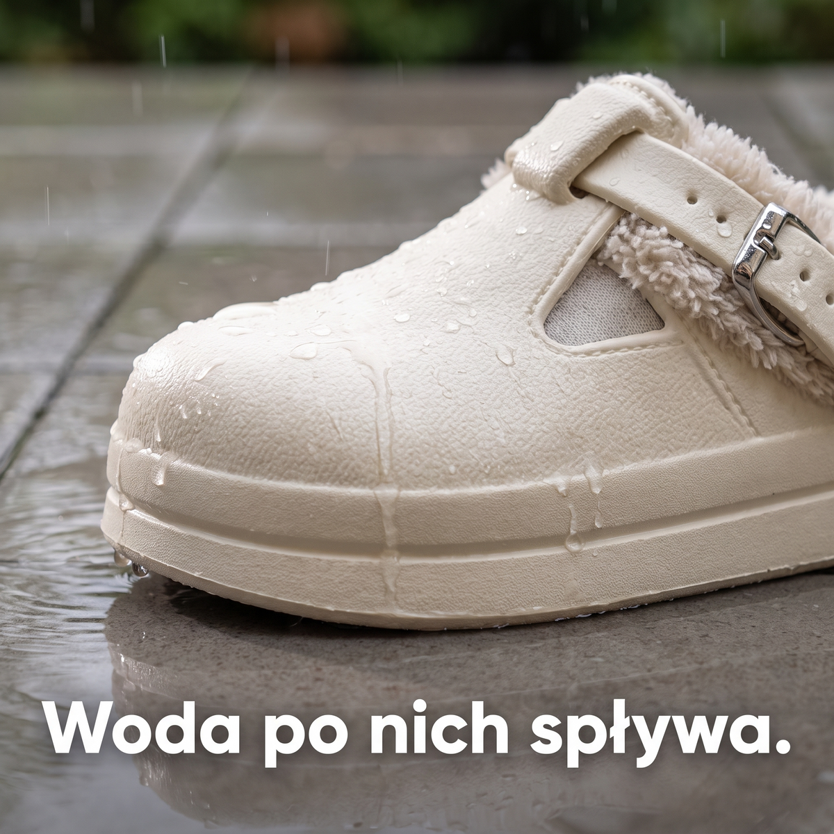 Woda spływa po skorupie EVA