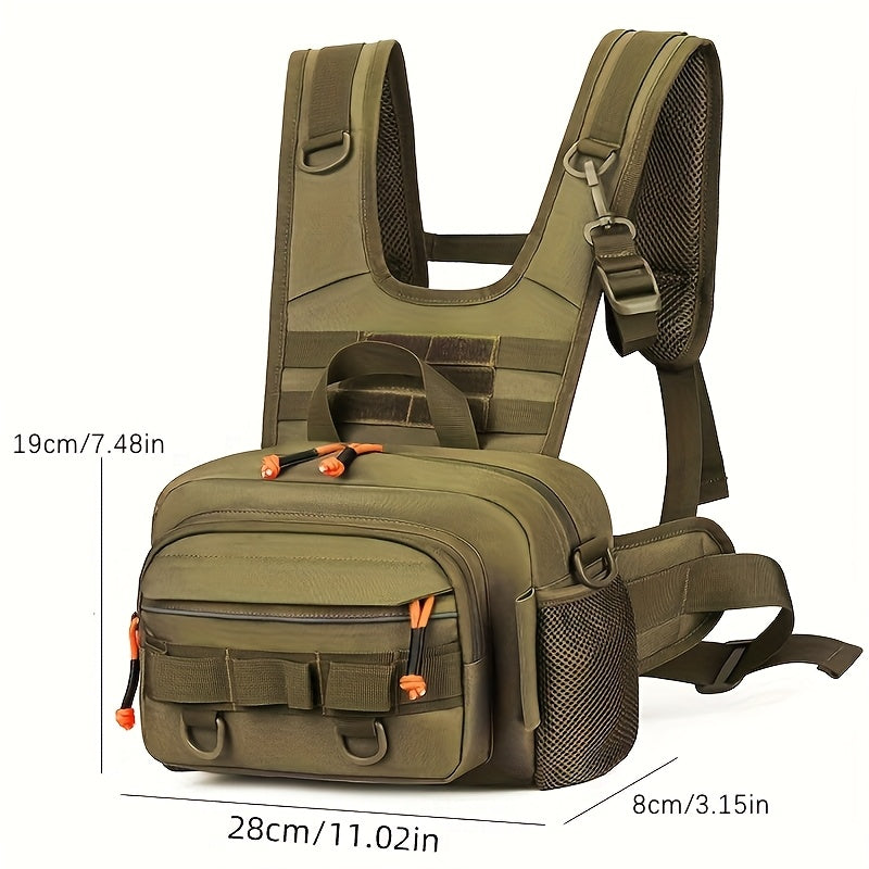Męska torba piersiowa outdoorowa – kompaktowe przechowywanie na zamek