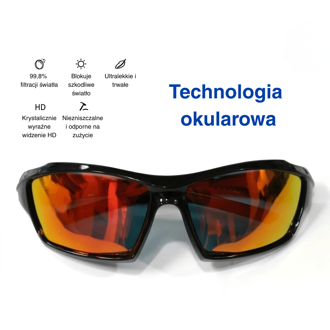 Okulary polaryzacyjne sportowe UV400 – soczewki HD – wędkarstwo i rower