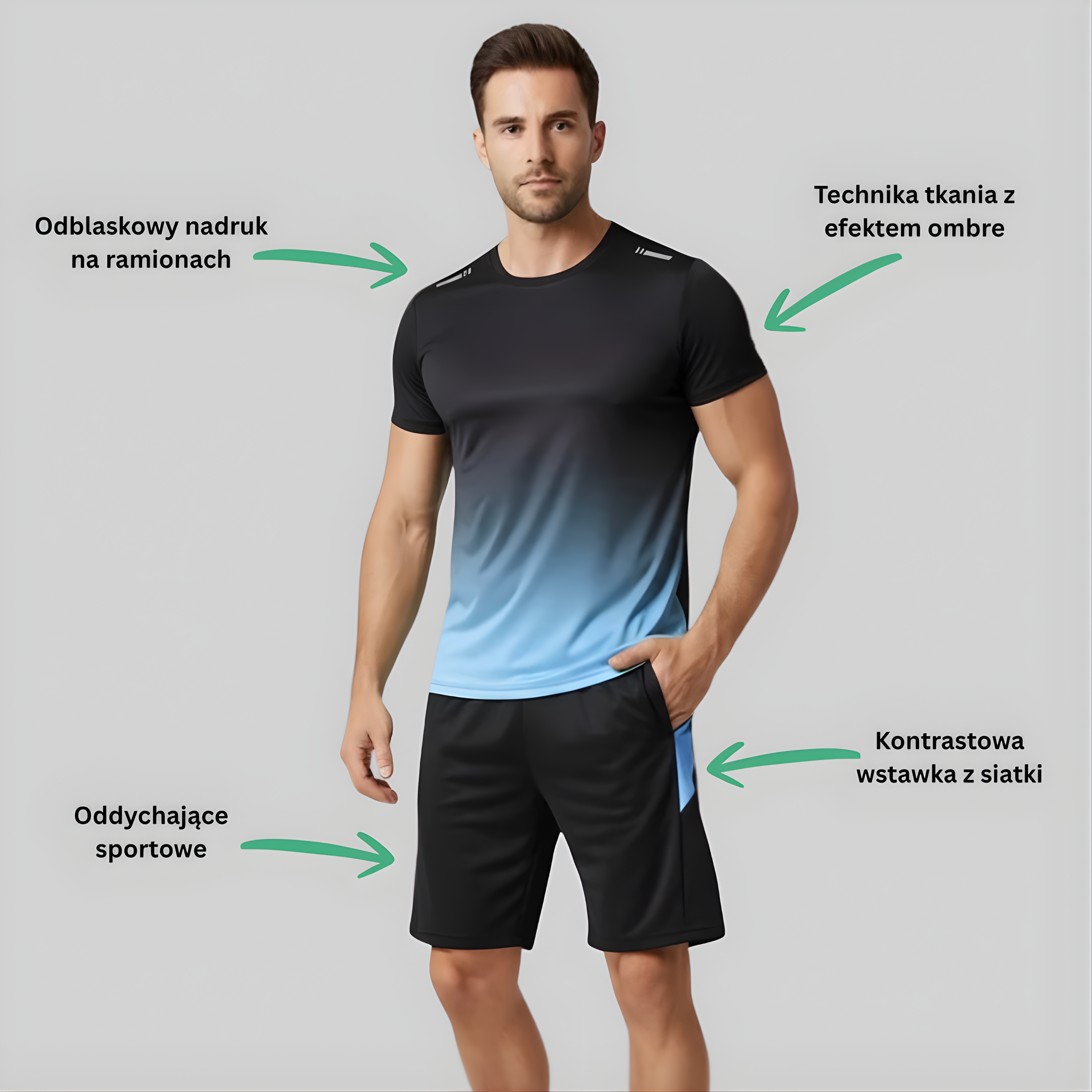 Zestaw sportowy męski | Dwuczęściowy komplet treningowy