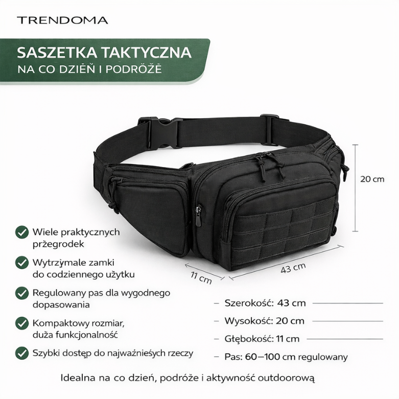 Męska torba taktyczna EDC – kompaktowy model na codzienne użytkowanie