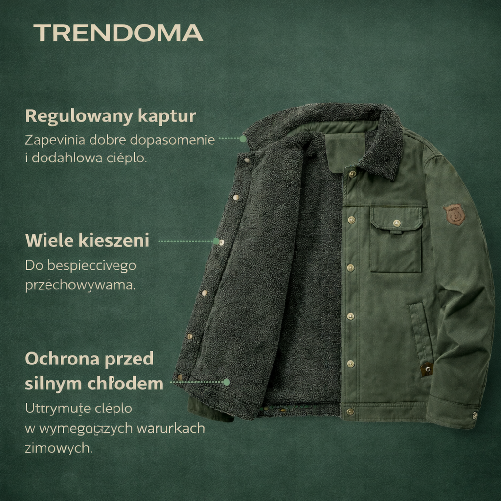 Męska ocieplana kurtka outdoorowa – model cargo z podszewką
