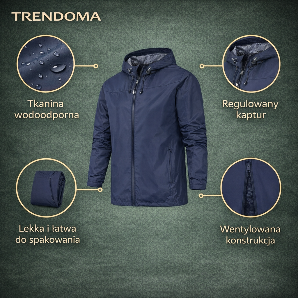 Lekka kurtka przeciwdeszczowa outdoorowa – oddychający model unisex