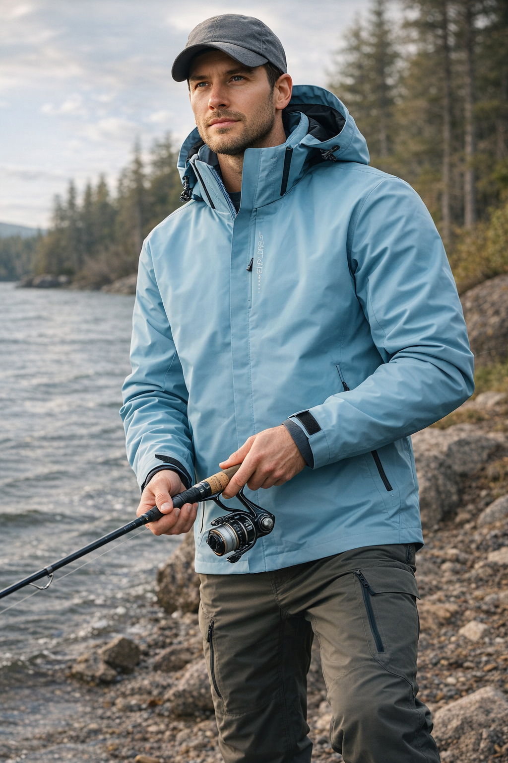 Lekka kurtka outdoorowa unisex – model wiatroodporny z kapturem