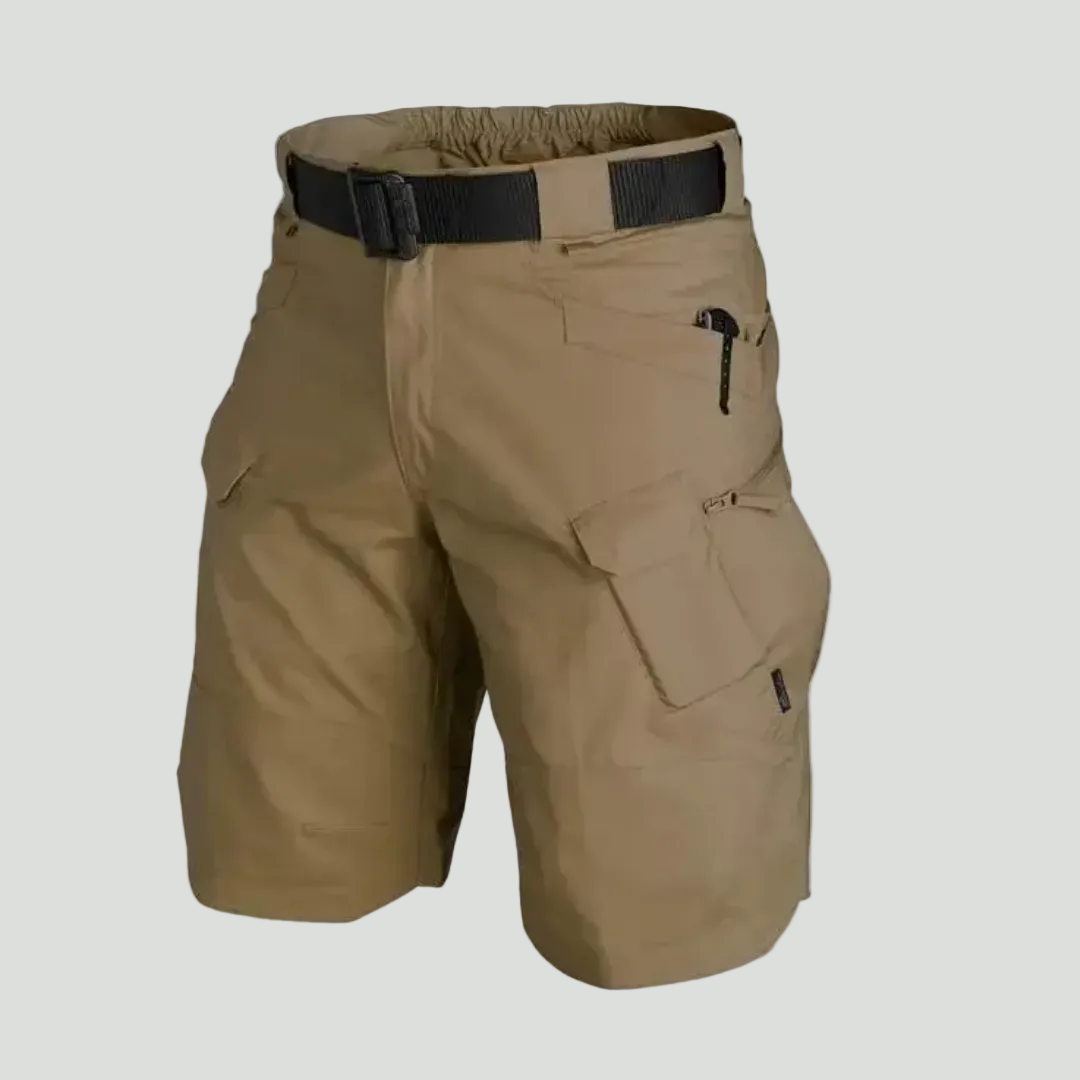 Męskie outdoorowe szorty cargo – elastyczny pas i 6 kieszeni