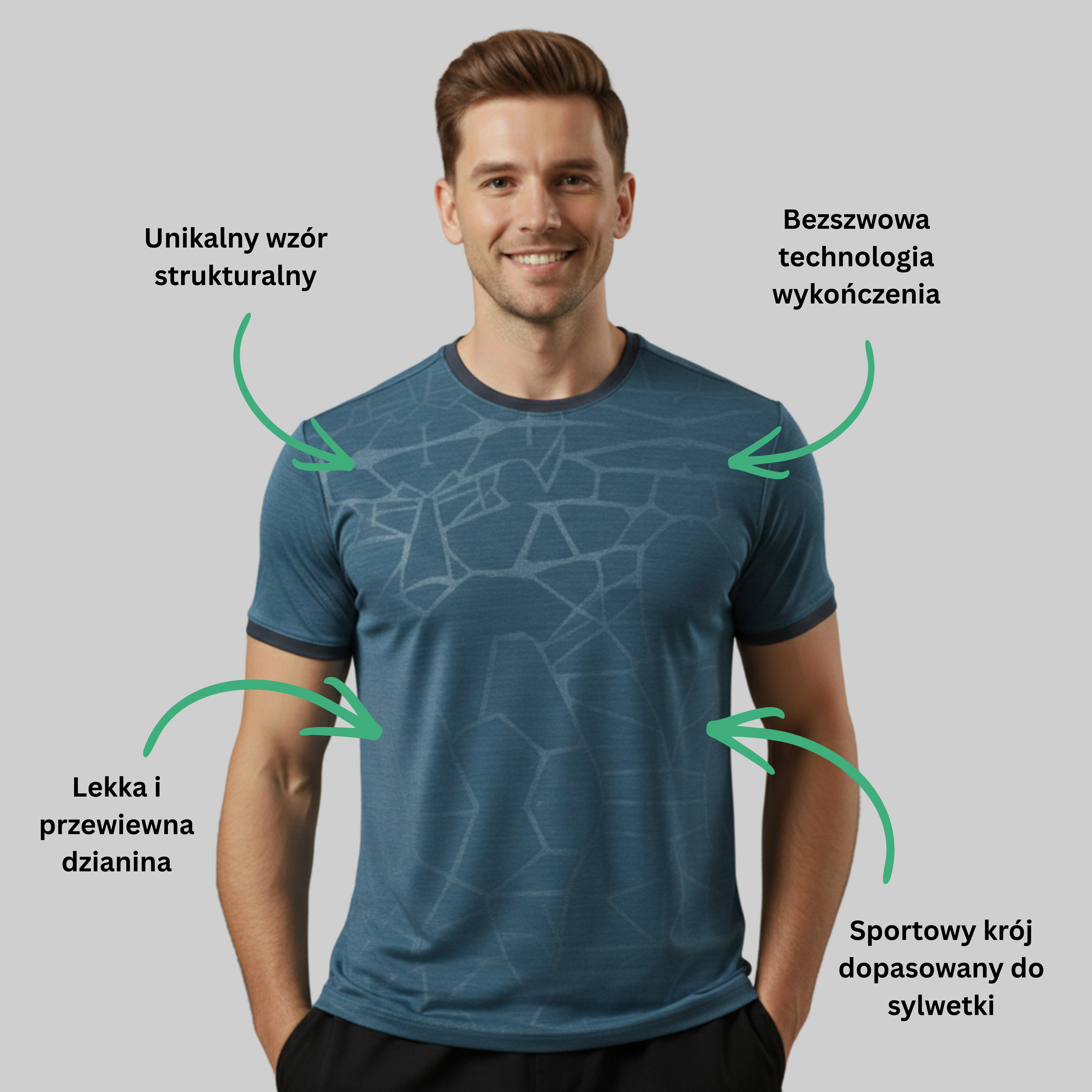 Męska koszulka treningowa | Lekka odzież sportowa do ruchu i ćwiczeń