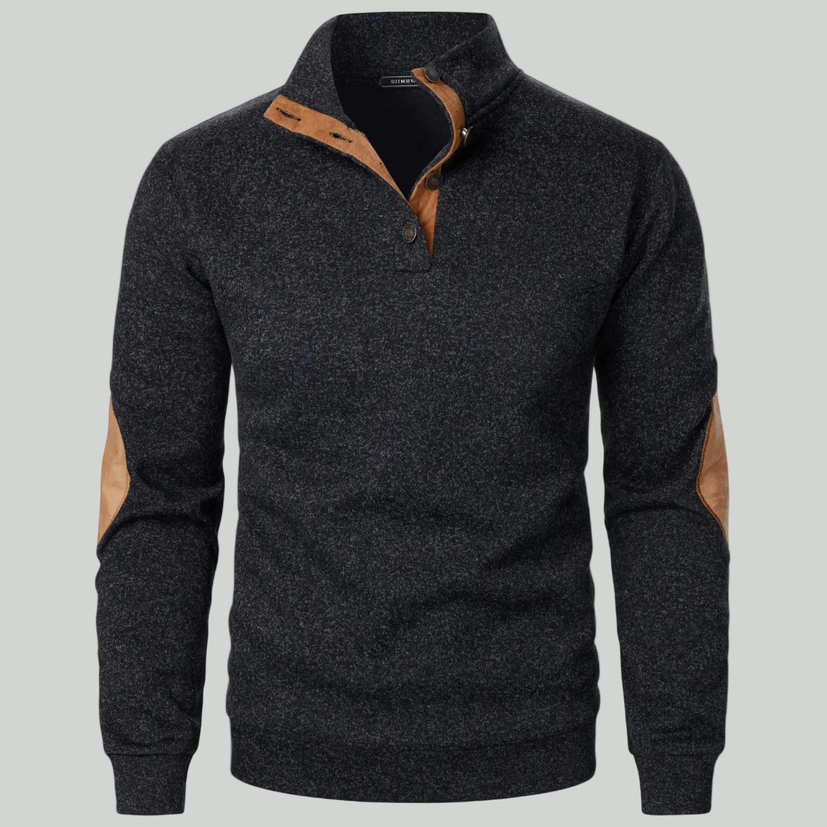 Męski dzianinowy sweter outdoorowy – model ze stójką