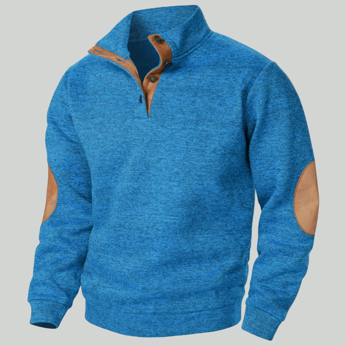 Męski dzianinowy sweter outdoorowy – model ze stójką