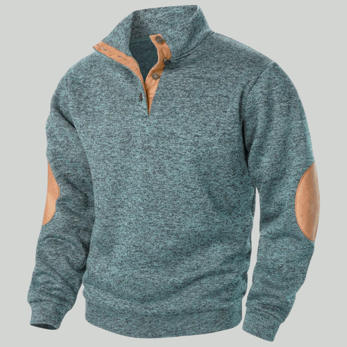 Męski dzianinowy sweter outdoorowy – model ze stójką