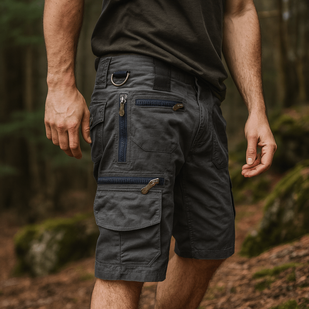 Spodenki bojówki męskie – szybkoschnące, kieszenie na zamek – outdoor