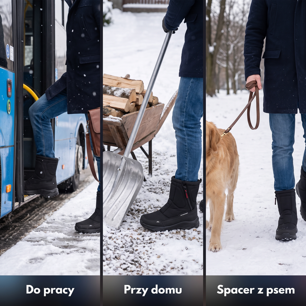 Do pracy, przy domu, spacer z psem