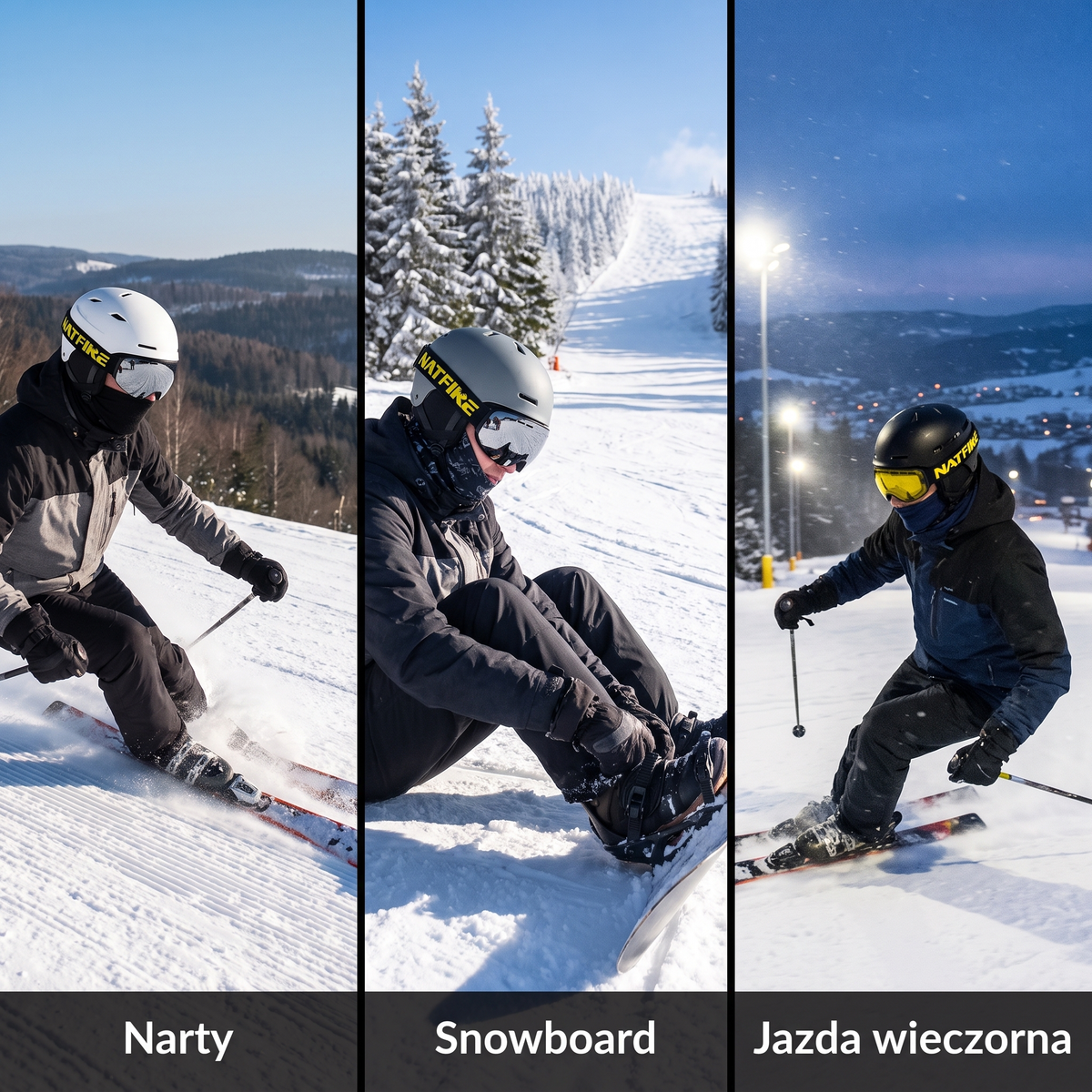 Gogle na narty, snowboard i jazdę wieczorną