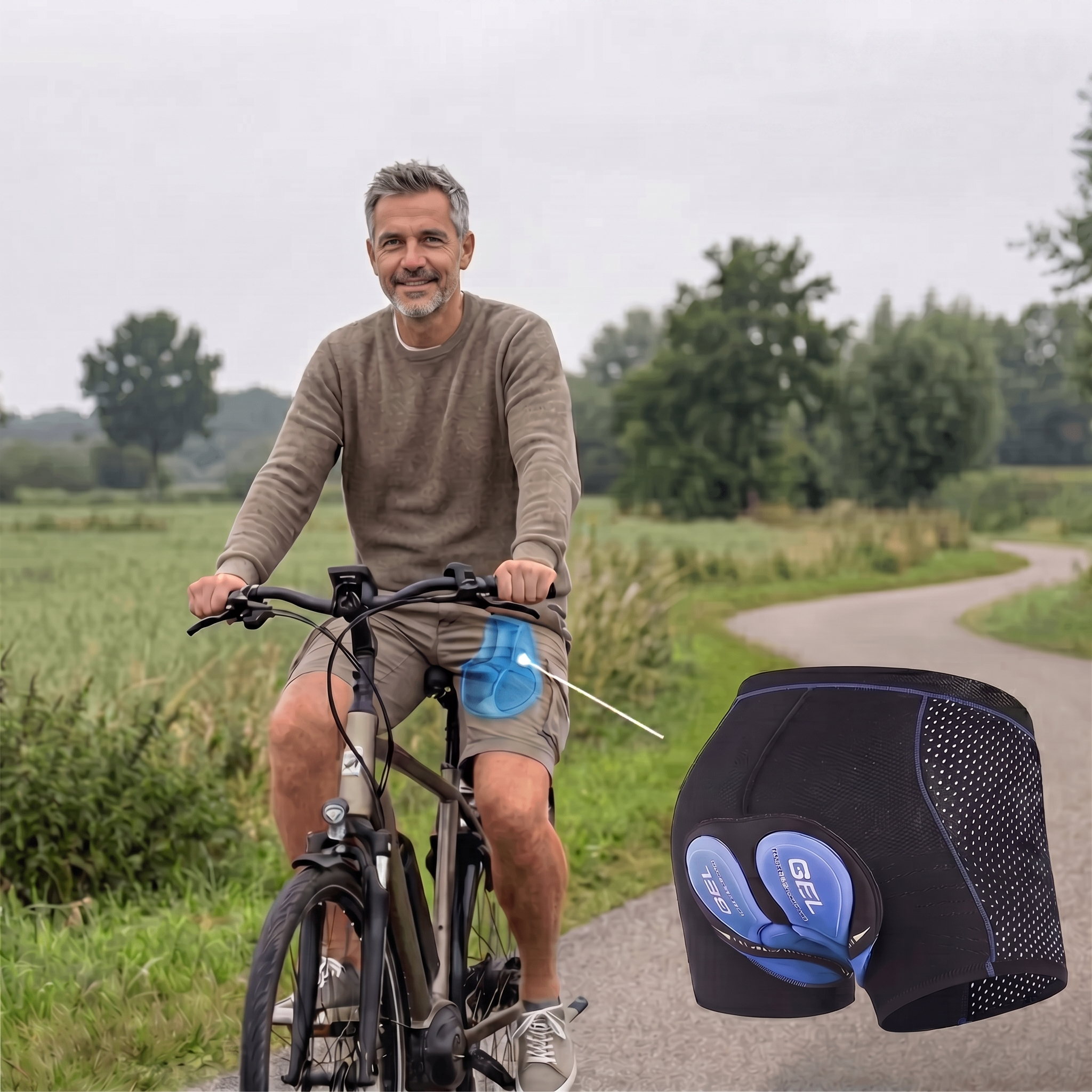 Bielizna rowerowa z wkładką żelową – oddychająca, unisex – kolarstwo i outdoor