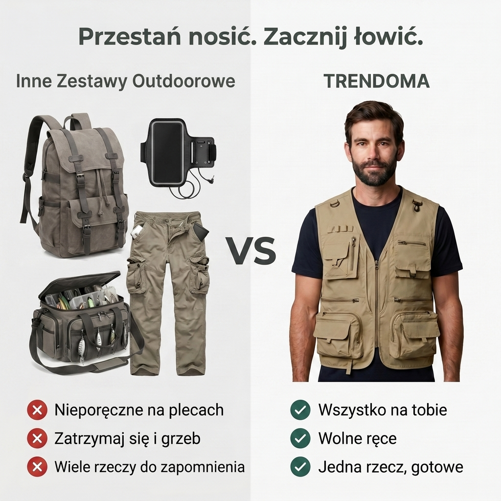 Męska Kamizelka Outdoorowa z Wieloma Kieszeniami – Szybkoschnąca Siateczka do Aktywnego Użytkowania