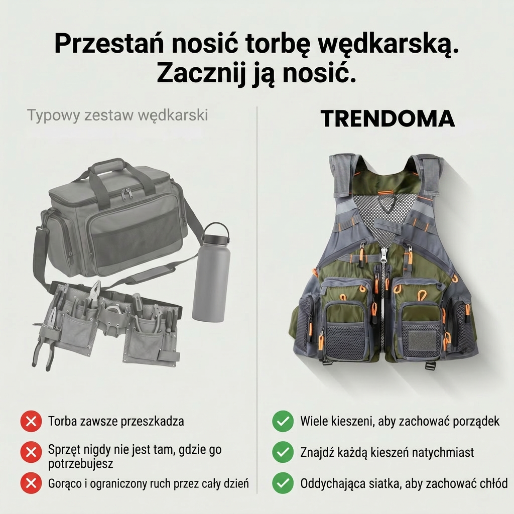 Męska Kamizelka Outdoorowa z Wieloma Kieszeniami – Oddychająca Konstrukcja do Wędkarstwa