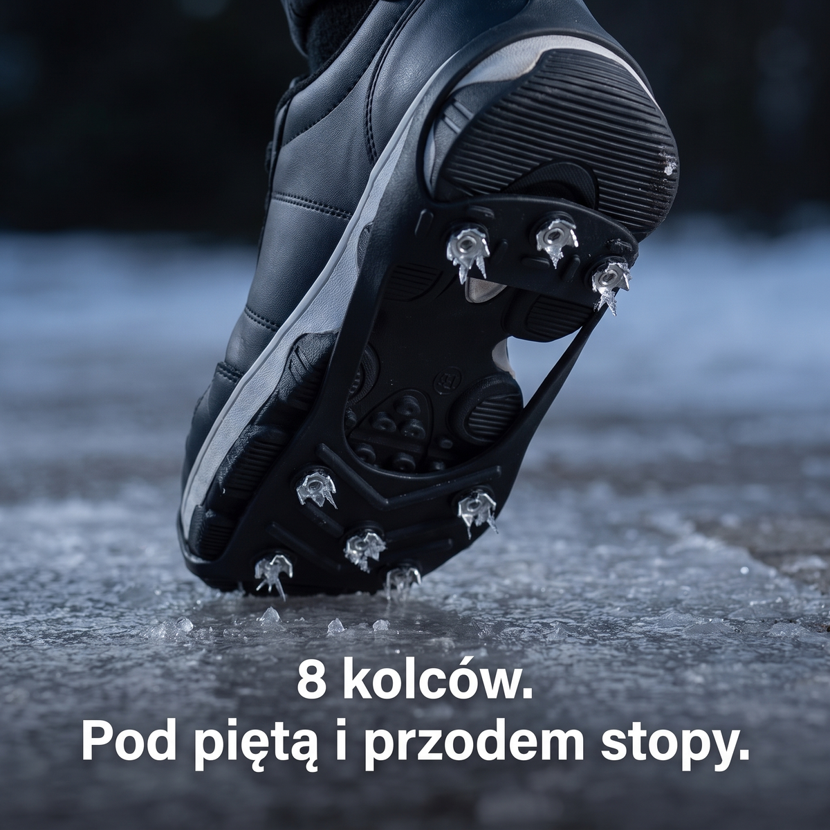 8 kolców pod piętą i przodem stopy