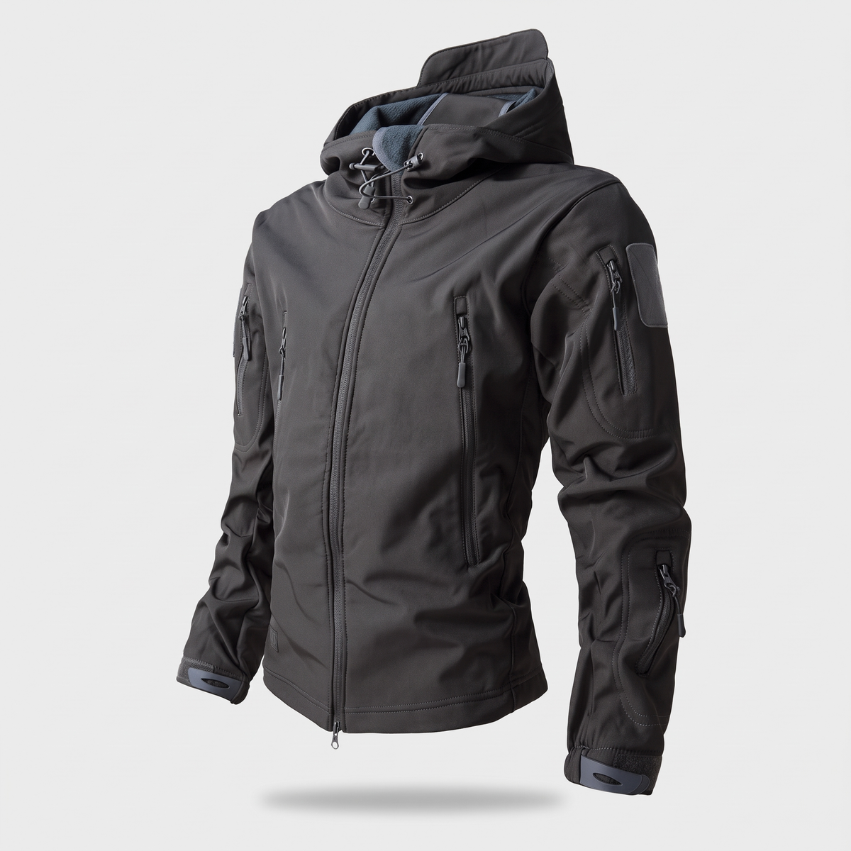 Kurtka softshell męska myśliwska – moro - z polarem - 8 kieszeni na zamek