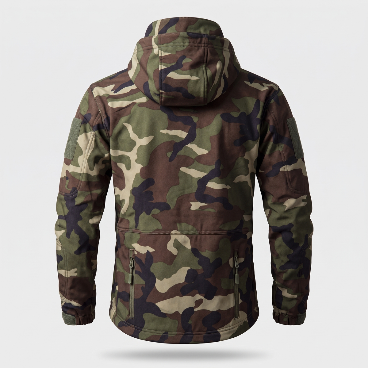 Kurtka softshell męska myśliwska – moro - z polarem - 8 kieszeni na zamek