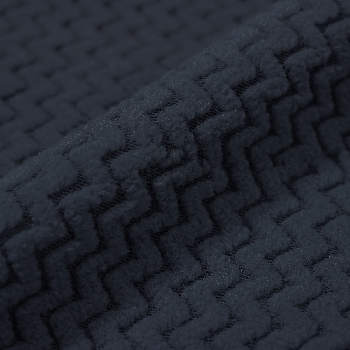 Polar męski w jodełkę – bluza half zip ze stójką - kieszeń na piersi