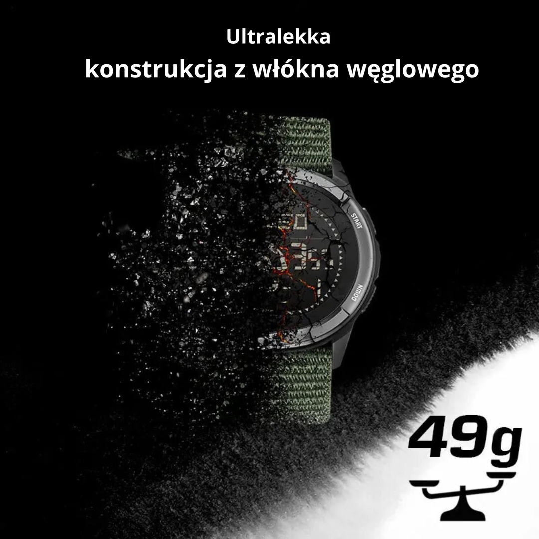 Zegarek outdoorowy – ultralekka konstrukcja z włókna węglowego, 49 g