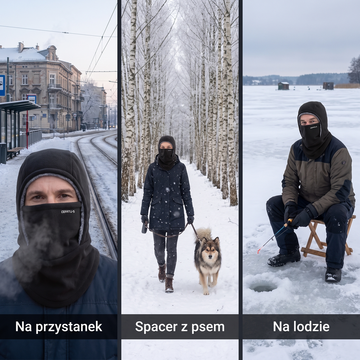 Kominiarka na przystanek, na spacer z psem i na lód