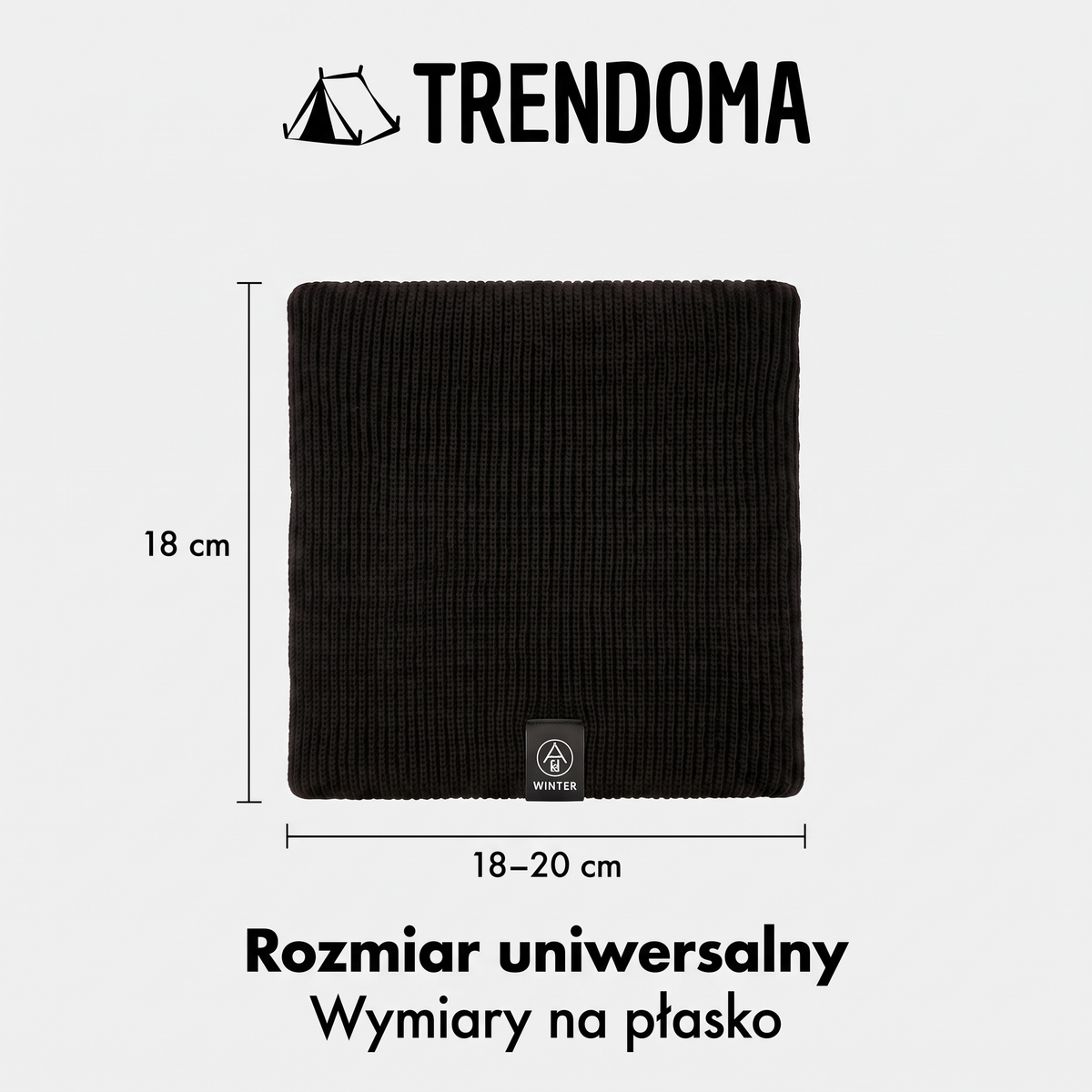Szalik komin – wymiary 18 x 18–20 cm na płasko, rozmiar uniwersalny