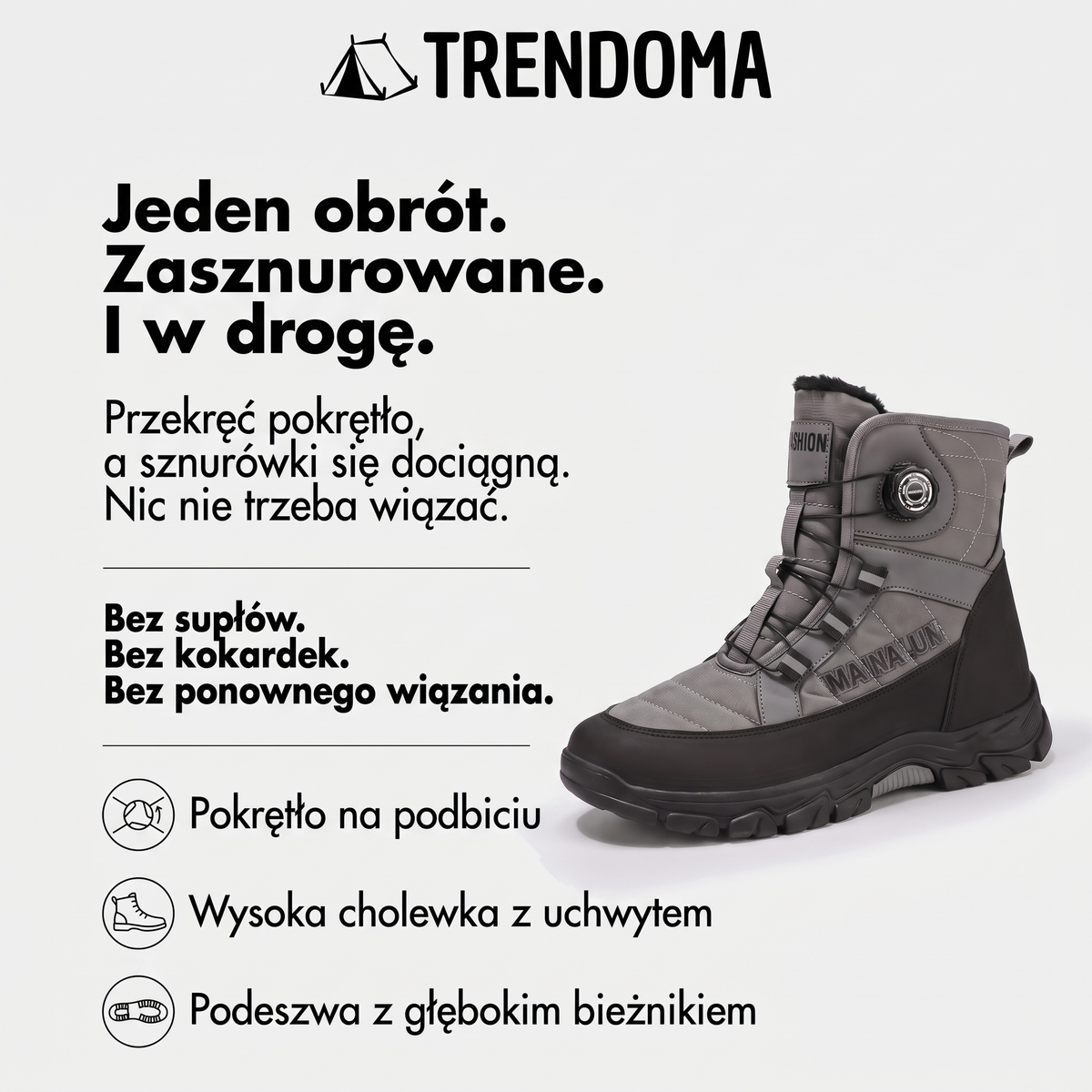 Śniegowce męskie z pokrętłem – najważniejsze cechy