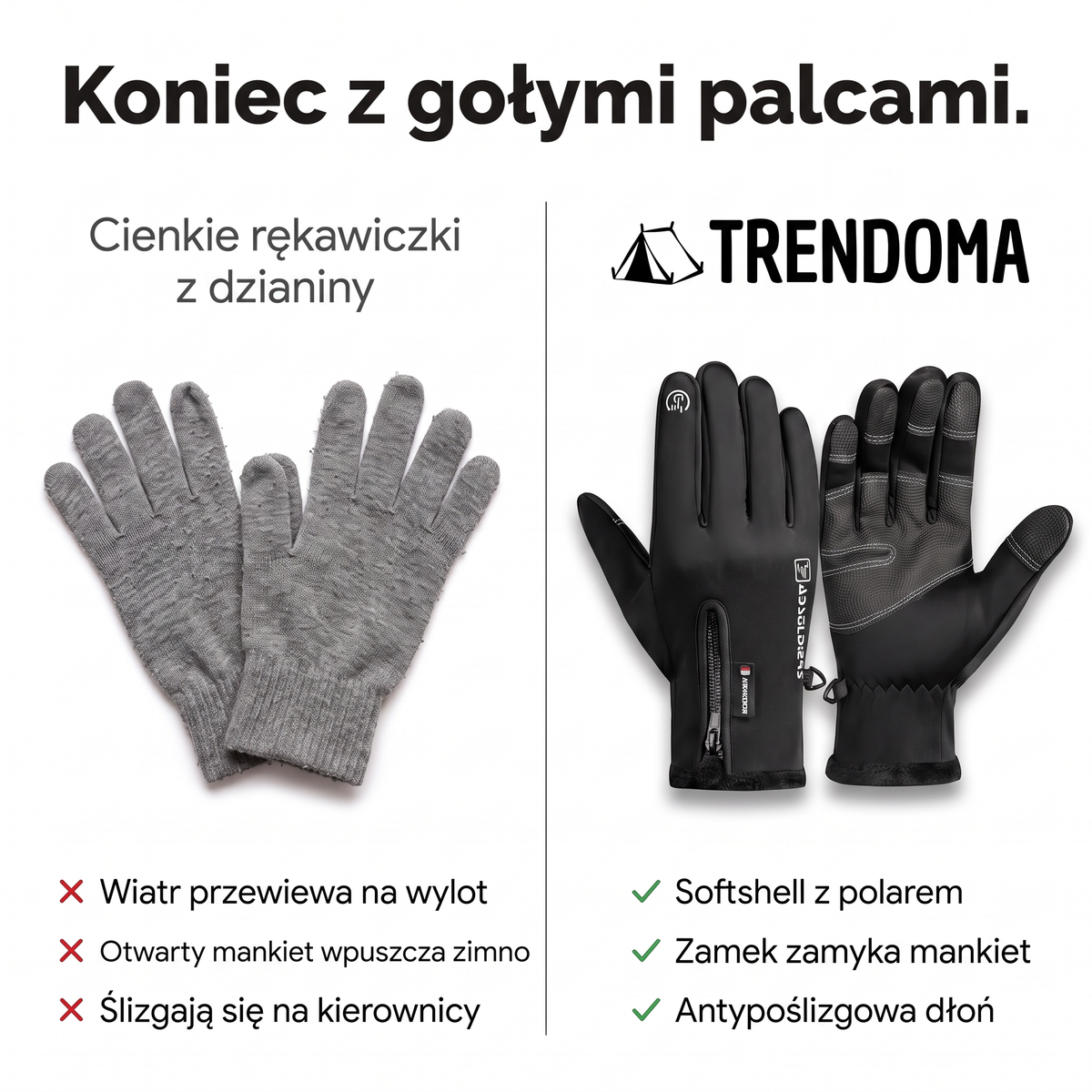 Rękawiczki zimowe softshell w porównaniu z cienkimi rękawiczkami z dzianiny