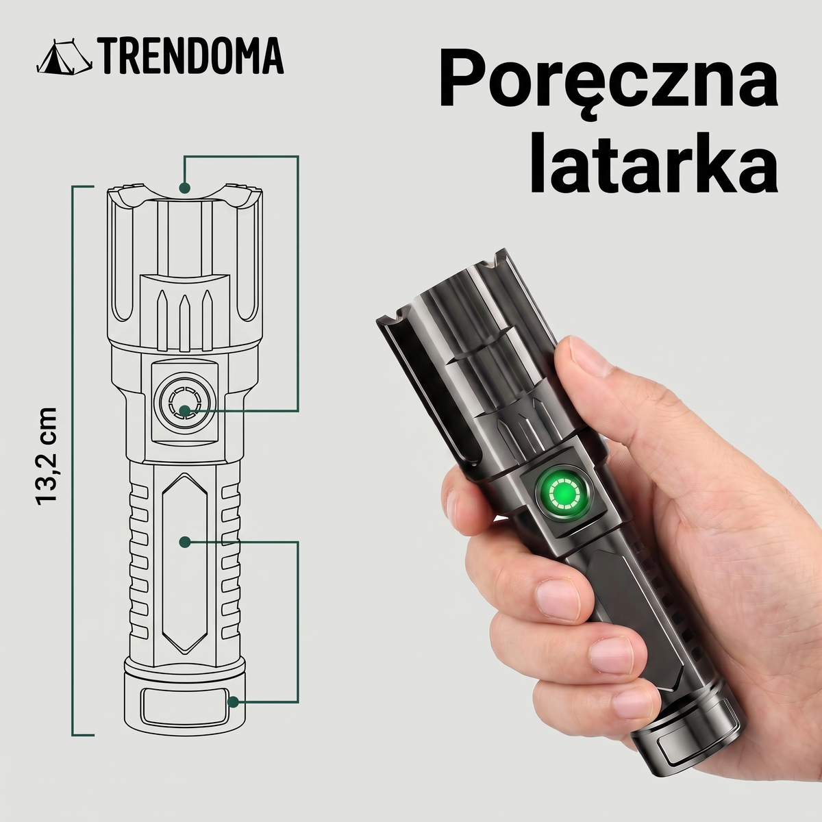 Poręczna latarka LED – długość 13,2 cm