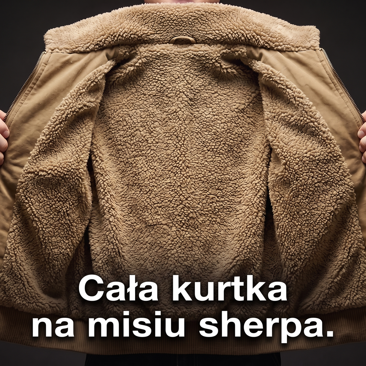 Pełna podszewka z misia sherpa w kurtce bomberce