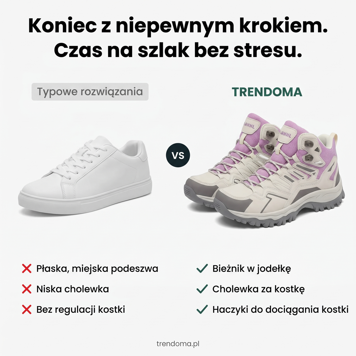 Buty trekkingowe damskie wysokie w porównaniu z butami miejskimi
