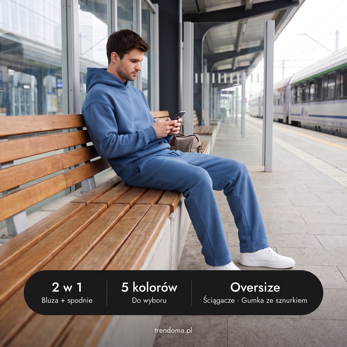 Dres męski komplet 2 w 1 - 5 kolorów - krój oversize