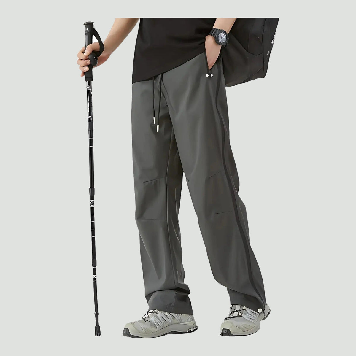 Spodnie przeciwdeszczowe unisex z zamkami - szary