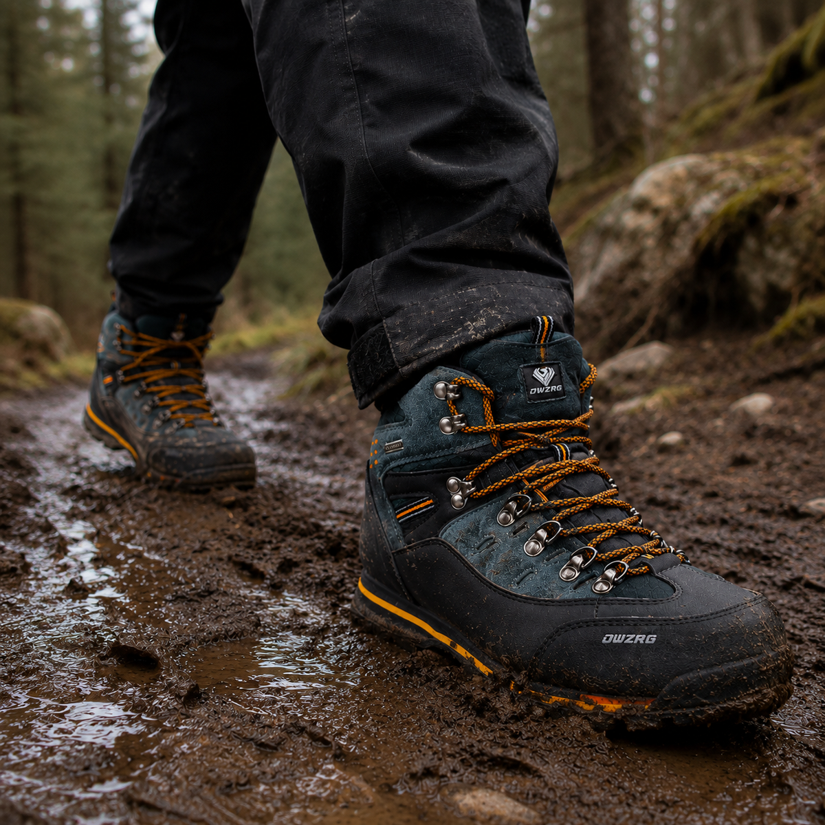 Buty trekkingowe męskie zamszowe wodoodporne - zdjęcie 2